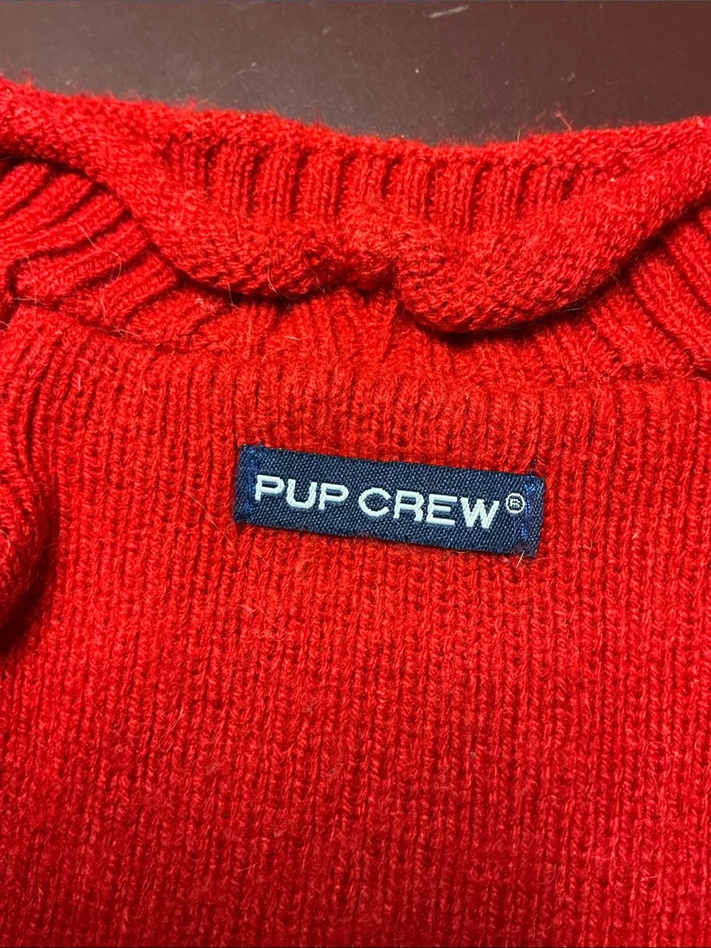 Plaid Knit Dog Sweater Pup Crew Size L